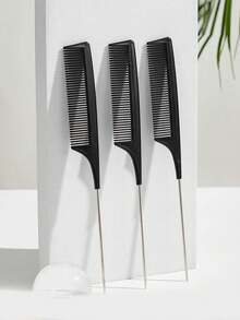 1pc/4pcs Professional Black Comb Set - Fine-Tooth Styling Comb, Grooming Comb For Hair Styling - Unisex High-Quality Comb - Parting, Highlighting And Shaping - Multicolor - View 5