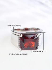 1枚S925纯银实验室培育红宝石戒指，适合商务晚宴、高端私人派对，也是情人节或生日送给爱人的绝佳礼物。 - 銀色 - 查看 7