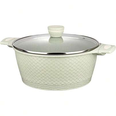 Nonstick Stock Pot With Lid 6.6QT, Large Soup Pot Pasta Pot - Healthy  Granite Coating 100 PFOA/-Induction Compatible All Stoves - Cool-Touch Handles