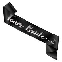 Silver Foil Bachelor/Bachelorette Party Sash Set | Bridesmaid/Bride Wedding Party Sash Set | Black Bridal Team Sashes. Suitable For Bachelor/Bachelorette Parties, Bridal Wedding Party Decorations, Gifts, Baby Shower Supplies. - Multicolor - View 8