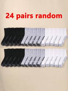 24 Paar Kinder Crew Socken, Kinder Sport Socken, hohe Elastizität, Laufsocken, geeignet für Jungen und Mädchen Alltagskleidung, schwarz, weiß und grau, geeignet für Outdoor-Reisen und Alltagskleidung, Jungen und Mädchen Socken, geeignet für 1-16 Jahre alte Mädchen Geburtstagsgeschenk, geeignet für verschiedene Feste, geeignet für alle Jahreszeiten, atmungsaktiv, weich und bequem - Verschiedenfarbig - Übersicht 14