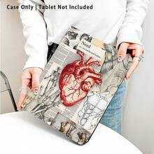 1 chiếc ốp lưng máy tính bảng hình trái tim dạng gập, có khe đựng bút, chức năng tự động tắt/mở màn hình, thích hợp làm quà tặng cho mùa tựu trường, ngày Valentine và các dịp lễ khác. - Nhiều màu - Xem 3