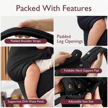 Momcozy Baby Carrier For Newborns To Toddlers – Ergonomic, Comfortable And Lightweight, Suitable For 3–20 Kg, Easy To Attach - Black - View 7
