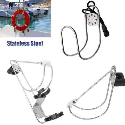 Boat Ring Horseshoe Bracket Marine Hardware Boat Life Buoy Holder Adjustable Swimming Ring Brackets Rustproof Yacht