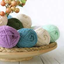 牛奶棉4股纱线，适用于拖鞋、娃娃DIY手工编织，棉线 - 4股線 - 查看 2