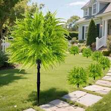 1pc/2pcs/4pcs 44cm Fern Ground Stake, Lifelike Artificial Fern Plants, Suitable Grave Decoration, Valentine's Day Decor, Decor, Indoor/Outdoor Garden Wedding Spring/Summer Decoration - Green - View 7