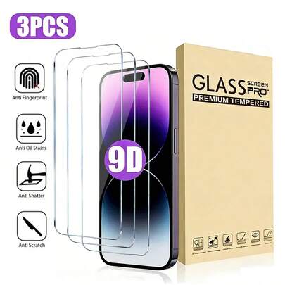 MIGAE Bộ 3 miếng dán màn hình cường lực cho iPhone 14 Pro Max 16 16 Plus 16 Pro 16 Pro Max 17 17 Pro 17 Pro Max 15 14 13 12 11 Pro Max X XS XR Mini 7 8 14 Plus. Miếng dán màn hình phủ toàn màn hình cho iPhone, chống rơi vỡ, tương thích với ốp lưng, độ phân giải cao và trong suốt. Một món quà tuyệt vời cho gia đình và bạn bè, và là phụ kiện điện thoại di động.