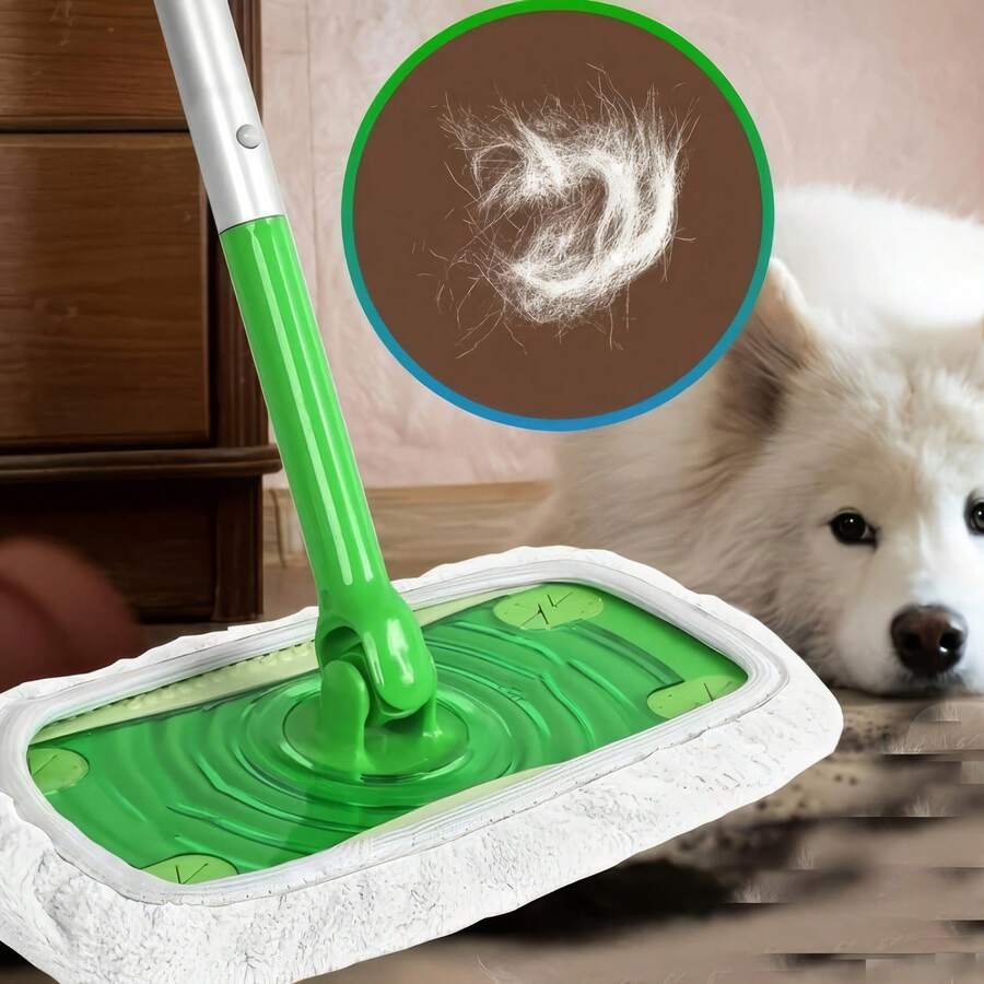 8 Pieces Of White Mop Cloth, Reusable Mop Cloth, Textured Cleaning Surface, Efficient Removal Of Dirt, Compatible With Most Mops, Suitable For Multi-Purpose Dry And Wet Floor Cleaning, Dry And Wet Flat Mop Cover, Preferred For Home Cleaning, Cleaning Accessories - trắng - Xem 1