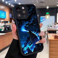 , aliento atómico azul, ciudad nocturna.funda de teléfono Fundas compatibles con ,Apple,VIVO,OPPO,,, y Honor.Fabricadas en silicona TPU,ofrecen protección contra golpes y caídas. - Negro - Ver 3