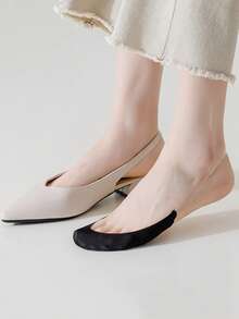 chuanwa（2） 1/5/10 双装女士夏季超薄隐形半脚粘胶条女士透气低帮无痕船袜 - 彩色 - 查看 8