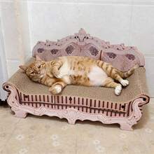 豪华猫抓板、猫休闲椅、优雅瓦楞纸猫抓沙发、耐用时尚的宠物家具 - 50*24*24cm - 查看 3