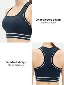 Leorrey 1 pieza Chaleco deportivo de moda para mujer para danza, yoga, pilates, running, fitness, tenis y golf - Azul - Ver 2