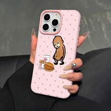 Cute Monkey With Fast Food Pattern Phone Case-Compatible With Samsung,  12, 13, 14, 15 Pro,  14 Plus,  15, 16 Pro Max,  17,  17 Pro,  17 Pro Max,  17 Air, And  17e. Made Of TPU Material With Anti-Slip And Drop-Protection Features; A Stylish And Adorable Phone Case Design. A Perfect Gift For Yourself, Family, Friends, Or A Partner. - Hồng - Xem 4