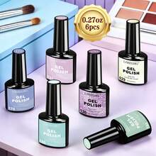 Bộ 6 lọ sơn móng tay gel LIMEGIRL 8ml, cùng màu trong cùng một lọ, sơn gel có thể tẩy rửa, dùng tại nhà và làm móng chuyên nghiệp, quà tặng cho phụ nữ (Bảng màu sơn móng tay C) - Nhiều màu - Xem 3