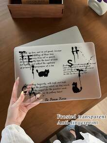 This 1-Piece, Cool, Frosted Transparent Laptop Case Features A Cute Cat Design In English Lettering. It's Lightweight, Shockproof, And Compatible With MacBook Air 13-Inch/15-Inch And 14-Inch Pro M2 And M3 Chipsets. Combining Fingerprint Resistance, Shock Protection, And Heat Dissipation, It's The Perfect Gift For Holidays And Special Occasions. - View 3