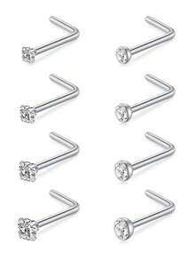 Bộ 5/10/30 khuyên mũi bằng thép titan 20G - Kiểu dáng hỗn hợp, đính đá thạch anh và đá quý nhiều màu sắc, thích hợp cho Tháng Tự hào, Lễ hội mùa hè và phong cách đường phố Y2K. - Nhiều màu - Xem 13