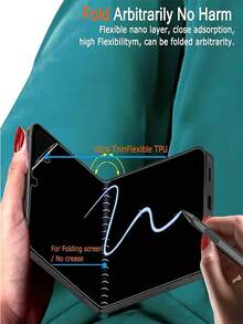 3片装隐私水凝胶膜，防爆、防刮、防窥手机屏幕保护膜，兼容三星Galaxy Z Flip 7/6/5/4/3 5G，办公室/地铁隐私保护，划痕自动修复，易于安装的保护膜 - 無色 - 查看 8