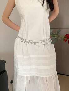 1件银色合金材质优雅小众三层腰链，女士款 - 銀色 - 查看 2