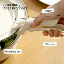 Heat Resistant Silicone Pot Holder, Non-Slip Bowl Gripper, Kitchen Tongs For Baking Trays & Steamer - White - View 2