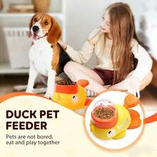 2-In-1 Interactive Slow Feeder Bowl And Food Puzzle Toy For Dogs, Duck Shaped Dog Treat Dispenser To Prevent Gulping, Promotes Healthy Eating And Training (Yellow) - 500ml - View 10