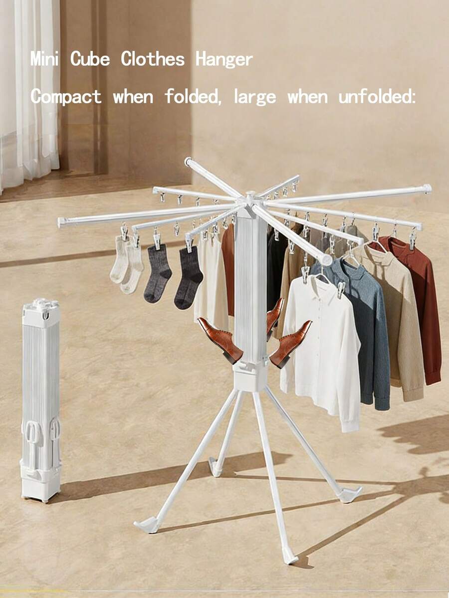 1pc Foldable Clothes Drying Rack, Freestanding Balcony Octopus Shaped Multifunctional Laundry Drying Rack, Indoor Small Octopus Clothes Hanger, Foldable Clothes Drying Rack, Freestanding Balcony, Multifunctional Mobile Clothes Drying Rack, Bedding Drying Rack, Freestanding, Foldable, Multi-Layer Clothes Drying Rack, Multifunctional Towel Rack, Balcony Clothes Drying Rack