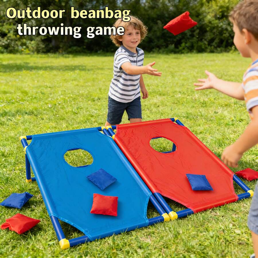 Kids Portable Beanbag Toss Game Set, Includes 1 Foldable Toss Board And 6 Beanbags, Outdoor Lawn Beach Camping Throwing Game, Family Interactive Multi-Player Leisure Toy, Suitable For Birthday Party Gifts For Boys And Girls 3+ Years Old (Accessory Colors Random) - Multicolor - View 1