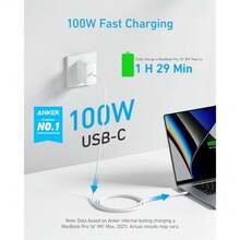 MacBook Pro Charger Compact and Foldable 100W USB C Charger for MacBook Air  Galaxy iPad Pro and More 5FT USB C Cable Included - Blanco ártico - Ver 3