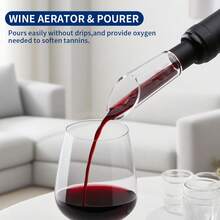 Rechargeable Electric Wine Bottle Opener | Gift Set Including Foil Cutter, Pourer, Vacuum Stopper | Type-C Rechargeable Automatic Red Wine Opener For Home, Kitchen, Party, Wedding, Christmas - Black - View 9