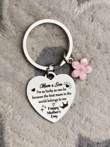 Móc khóa quà tặng Ngày của Mẹ từ con trai, Chúc mừng Ngày của Mẹ, Phong cách thường ngày, Dự tiệc, Dễ thương, Đường phố, Thanh lịch, Móc khóa Ngày của Mẹ bằng hợp kim kẽm - Bạc - Xem 9