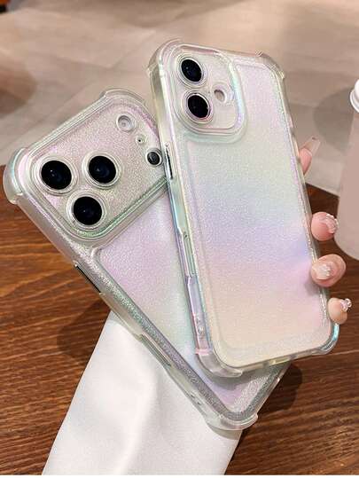 奢华四角激光软壳手机壳，兼容 17 Pro Max、17 Pro、17、16 Pro Max、16 Pro、16、15 Pro Max、15 Pro Max、15 Pro、15、14 Pro Max、14 Pro、13 Pro Max、13 Pro，防震防摔保护套