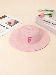 1顶26字母定制儿童草帽，适合作为礼物、日常出行、野餐、日光浴、海滩度假等场合。 - 彩色 - 查看 9