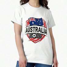 Australia Football World Cup Flag _ Grunge Socceroos Soccer Classic T-Shirt - 白色 18 - 查看 7