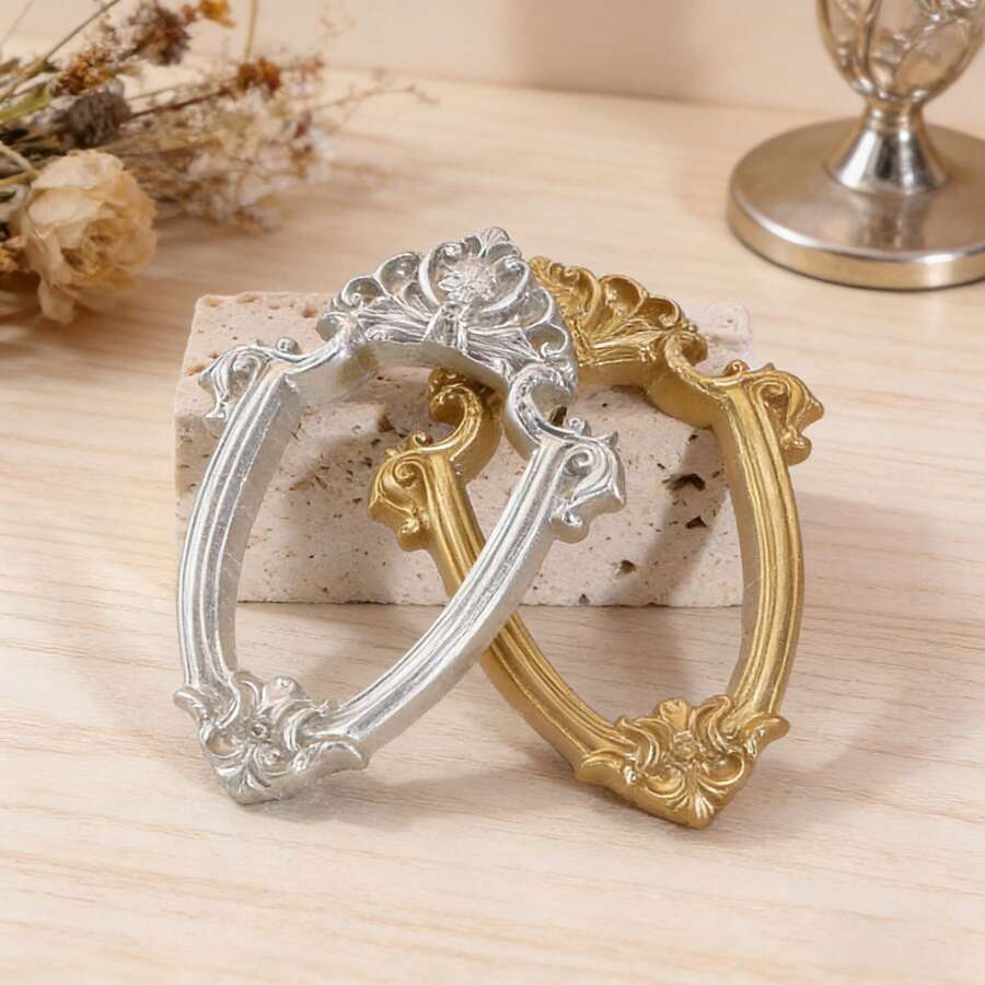 5pcs Vintage Mini Photo Frames, Retro Square Mini Frames, Suitable For DIY Jewelry Display, Desktop Decor, Mini Photos, Holiday Party Decor, Gallery Wall, Craft Collection - Multicolor - View 1