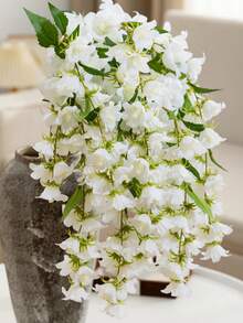MEHELANY 1 pezzo Giglio della valle bianco artificiale in seta per decorazione a cesto appeso, adatto per casa, matrimonio, decorazione per feste, vaso da terra, balcone, arco nuziale, decorazione per profumo da sposa, parete interna del soggiorno, matrimonio all'aperto - Bianco - Visualizzare 4