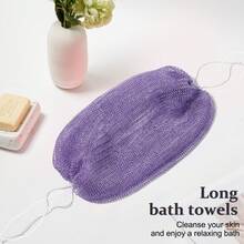 Bông tắm lưới châu Phi, Bông tắm tẩy tế bào chết chính hãng, Làm sạch sâu, Tẩy tế bào chết lâu dài, Phụ kiện tắm unisex, Bông tắm tẩy tế bào chết toàn thân, Loại bỏ tế bào chết, Thiết kế phẳng thuôn dài, Thích hợp cho lưng, chân và da đầu - Đồ dùng phòng tắm - Tím oải hương - Xem 7