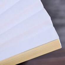 Blank Folding Fan, White Paper Fan, Solid Color Bamboo Blank Colored Paper Fan - Multicolor - View 6