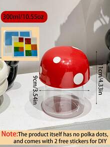 1pc Mushroom Biscuit Candy Jar,Clear Plastic Jars,Mushroom Jar,Storage Jar,Cute Candy Jar Works Well For Treat Packaging, Party Favors,Or A Small Present Container,Offering A Charming Way To Share Biscuit,Snacks - Multicolor - View 10