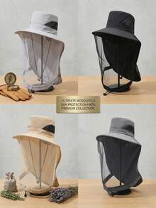 男士防蚊帽、钓鱼帽、防护面罩、防晒、透气网眼面罩、夜钓防虫帽、女士防蜂帽、新款夏季款式、防晒遮阳帽、时尚户外男士遮阳帽 - A - 查看 9