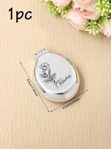 Custom Name Folding Mirror Comb With Birth Flower, Personalized Compact Mirror With Brush For Travel Makeup Daily Use, Elegant Mini Hair Comb Mirror For Purse Vanity, Meaningful Mother's Day Birthday Gift For Mom Wife Friend, Customized Portable Beauty Tool, Customizable Unique Keepsake - Multicolor - View 9