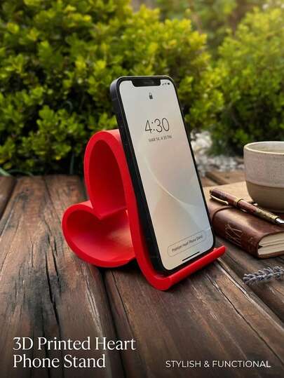 Herz-förmiger Handy/Tablet Ständer, eleganter Mehrfarbiger Schreibtisch Organizer, geeignet für Zuhause, Büro, Party Dekoration, Tischaufsteller, Valentinstag, Muttertag, Batterie-frei, kreatives Geschenk für Digital-Enthusiasten