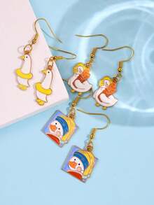 1 Đôi bông tai nữ hình con ngỗng to ngộ nghĩnh, độc đáo, thiết kế cá tính, phù hợp để đeo hàng ngày, dự lễ hội và tiệc tùng. - Nhiều màu - Xem 2