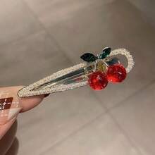 1/2 Set di adorabili fermagli per capelli color ciliegia, fermagli per capelli alla moda con cristalli e perle, fermagli per frangia, fermagli per capelli con singola parola, accessori per capelli adatti per uso quotidiano - Rosso - Visualizzare 16