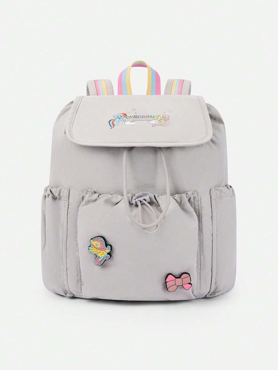 Balabala 2026 My Little Pony Girls' Backpack, Cute & Sweet Design, Lightweight & Comfortable, Adjustable Straps, Suitable For School And Outdoor Use - Gray Tone - View 1