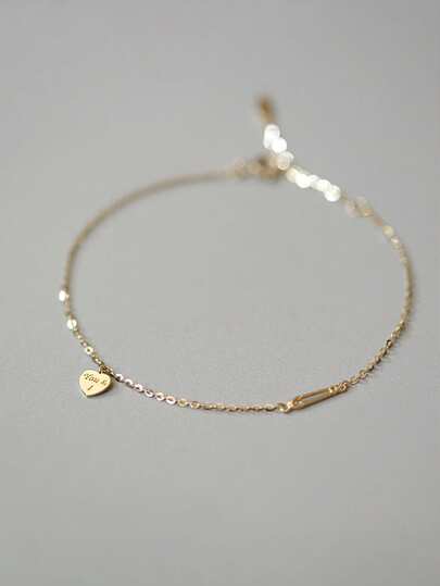 1pc S925 Sterling Silver Cute Sweet Personalized Heart Pendant Bracelet For Women, Niche Minimalist Heart-Shaped Bracelet, Suitable For Daily Wear, Gatherings, Gifts For Best Friends