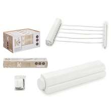 1 pieza Cuerda de tender retráctil y blanca 18 m, adecuada para uso interior y exterior en baño, dormitorio, balcón, sala de estar, lavandería para ropa, pantalones, zapatos, vaqueros, botas, faldas, primavera, estilo minimalista, blusas de verano - Ver 2