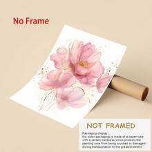 3 Imprimeuri Florale Elegante pe Pânză în Nuanțe de Foiță de Aur și Gri Pudră, Disponibile cu sau fără Rame; Decor Interior, Motive Florale, Artă Murală Botanică Modernă; Potrivite pentru Dormitoare, Camere de Zi sau Birouri; Postere Botanice Abstracte; Un Cadou pentru Ea - Multicolor - Vizualizare 4