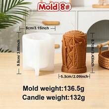 3D City Landmark Silicone Candle Mold, Relief Building Pattern Cylindrical Soap Candle Resin Mould, DIY Aromatherapy Candle Making Supplies For Home Decor Handmade Gift - Famous Building - View 10