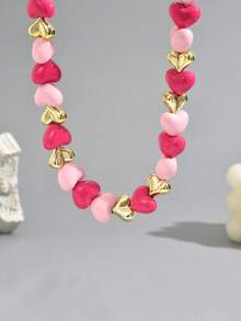 1件 Y2K 时尚几何心形项链（女士款） - 彩色 - 查看 5