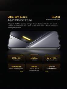Xiaomi POCO X8 Pro Max 智能手机全球版旗舰机型，搭载联发科天玑 9500s 处理器，配备 6.83 英寸 1.5K 120Hz 超亮 AMOLED 显示屏，5000 万像素 Light Fusion 600 主摄像头，支持光学防抖 (OIS)，8500mAh (典型值) 电池，支持 100W 超级快充，具备 IP68 级防尘防水性能。 - 黑色 - 查看 4