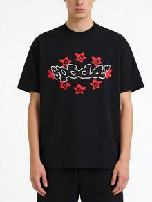 Sp5der Tees Unisex Y2k  T Shirts, Vintage Tees Summe Short Sleeve Streetwear Unisex, Classic Sp5der Print - 黑色 - 查看 6